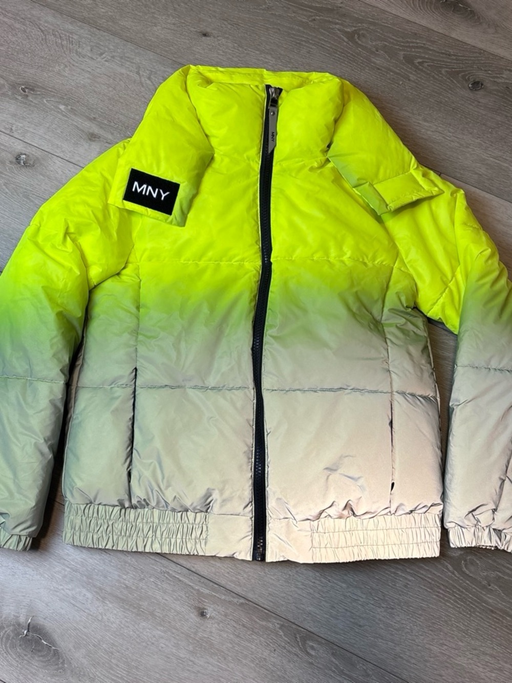 Marc New York Flash-Reflective Neon Gradient Puffer Jacket Size M - LIKE NEW
